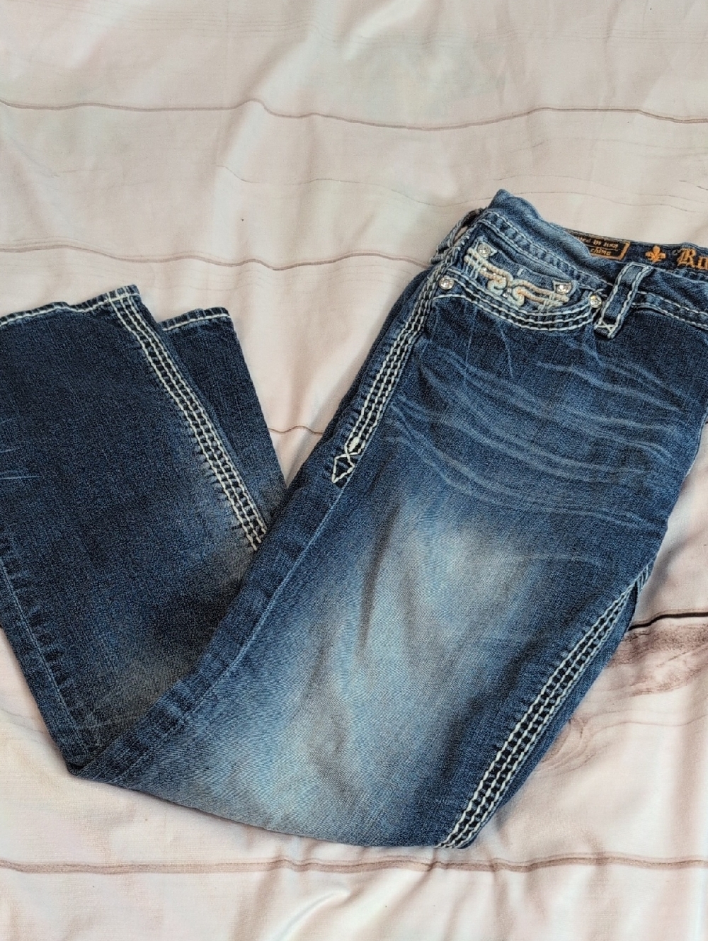 Rock Revival Easy Capril Avery Fit size 31 Cute Pockets Denim Capris Jeans - Picture 5 of 13